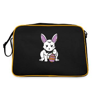 Gothic Rabbit Gothic Hase Gothic Ostern Emo Goth - Retro Tasche - Schwarz/Gold - Hinten