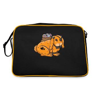 Gothic Rabbit Gothic Hase Gothic Ostern Emo Goth - Retro Tasche - Schwarz/Gold - Hinten