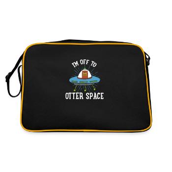 Sonnensystem Ich Bin Auf Dem Weg Zum Otter Space - Retro Tasche - Schwarz/Gold - Hinten