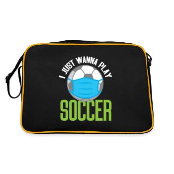 Football Je veux juste jouer au football Masqué - Sac Retro - noir/or - Dos