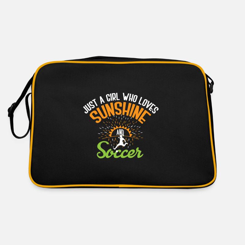 Fußball Nur Ein Mädchen, Das Den Sonnenschein Retro Tasche