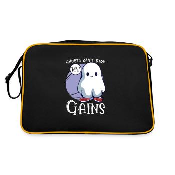 Bodybuilding Powerlifting Weightlifting Fitness - Retro Tasche - Schwarz/Gold - Hinten