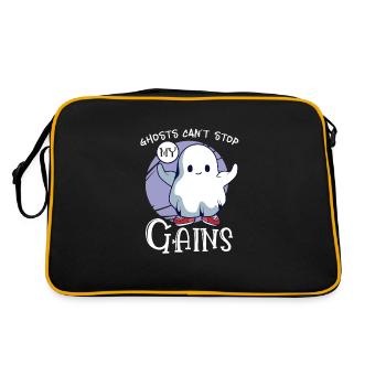 Bodybuilding Powerlifting Weightlifting Fitness - Retro Tasche - Schwarz/Gold - Hinten