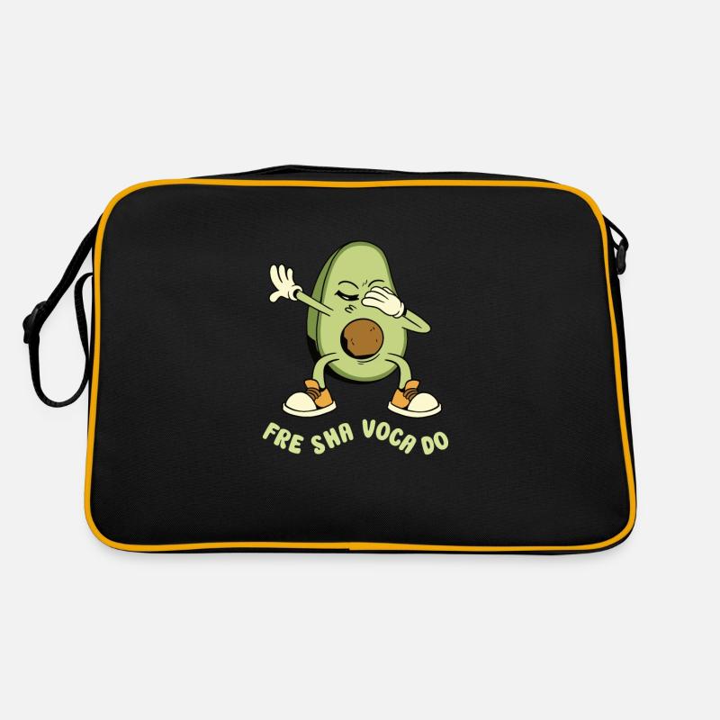 funny Avocado avocado pun avocado lover - Retro Tasche - Schwarz/Gold