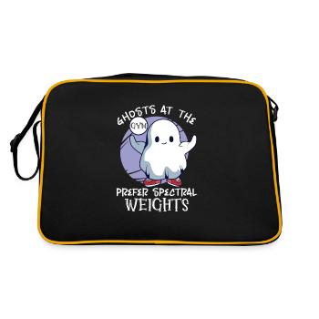 Bodybuilding Powerlifting Weightlifting Fitness - Retro Tasche - Schwarz/Gold - Hinten