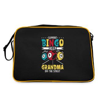 Jeu de cartes de bingo Grand-mère Joueur de bingo Cartes de bingo - Sac Retro - noir/or - Dos