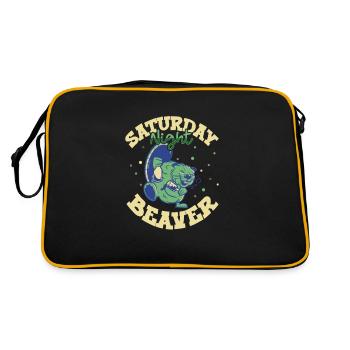 Beaver Fan Beaver Lovers Funny Beaver Gift - Retro Bag - black/gold - Back