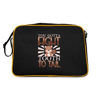 Beaver Fan Beaver Lover Funny Beaver Gift - Retro Bag - black/gold - Back