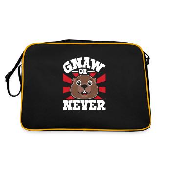 Beaver Fan Beaver Lover Funny Beaver Gift - Retro Bag - black/gold - Back