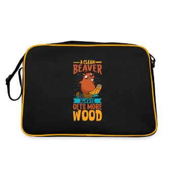 Beaver Fan Beaver Lover Funny Beaver Gift - Retro Bag - black/gold - Back