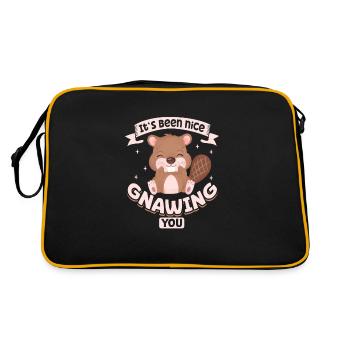 Beaver Fan Beaver Lover Funny Beaver Gift - Retro Bag - black/gold - Back
