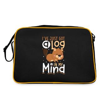Beaver Fan Beaver Lover Funny Beaver Gift - Retro Bag - black/gold - Back