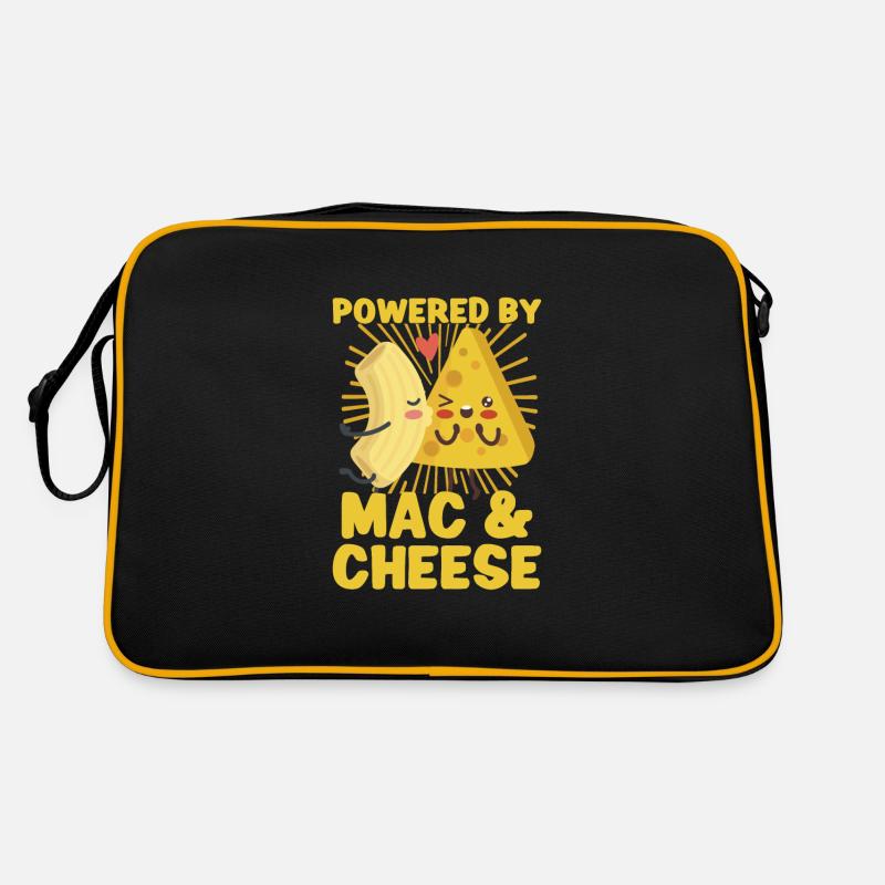 MAC AND CHEESE GIFT: powered by mac & cheese Retro Tasche
