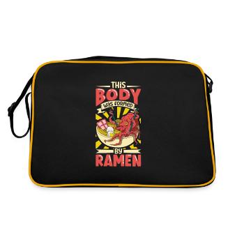 Ramen Fan Japanese Food Ramen Girl Japanese Noodle - Retro Tasche - Schwarz/Gold - Hinten