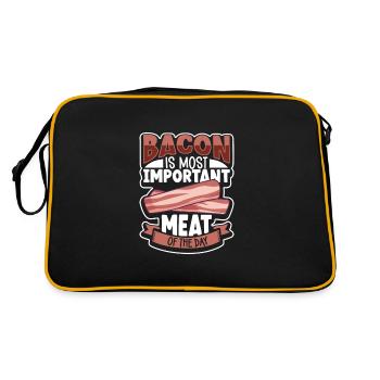 Bacon Lovers Funny Bacon Famous Food Keto - Retro Bag - black/gold - Back