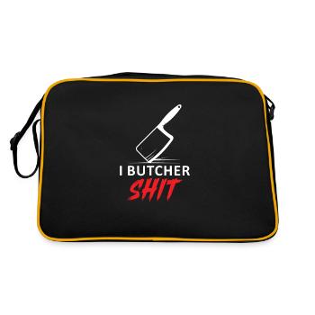 Butcher, Butcher, Meat, Meat Cutter - Retro Bag - black/gold - Back