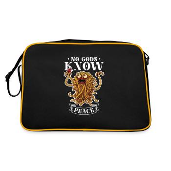 Atheistischer Atheismus Fliegende Spaghetti - Retro Tasche - Schwarz/Gold - Hinten
