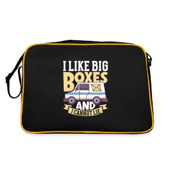Postangestellte Postdame Postbote Post - Retro Tasche - Schwarz/Gold - Hinten