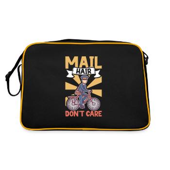 Postangestellte Postdame Postbote Post - Retro Tasche - Schwarz/Gold - Hinten