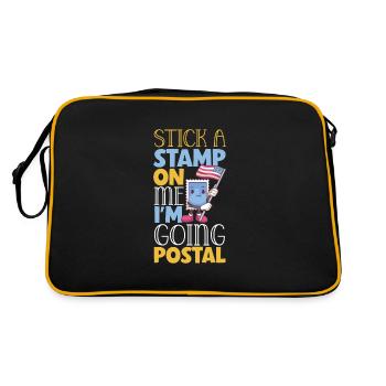 Postal worker mail lady postman mail - Retro Bag - black/gold - Back