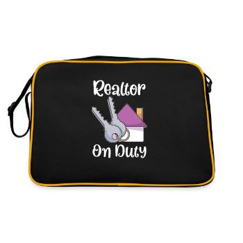 Real Estate Agent Realtor Home Closing Investor - Retro Bag - black/gold - Back