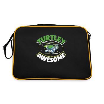 Boxer Boxing Turtle Turtles Sea Ocean Reptile - Retro Bag - black/gold - Back
