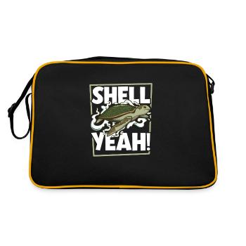 Boxer Boxing Turtle Turtles Sea Ocean Reptile - Retro Bag - black/gold - Back