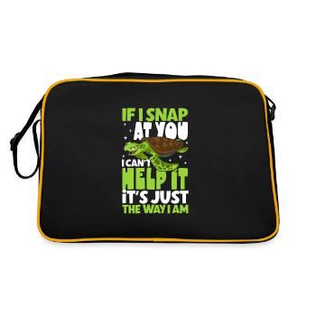 Boxer Boxing Turtle Turtles Sea Ocean Reptile - Retro Bag - black/gold - Back