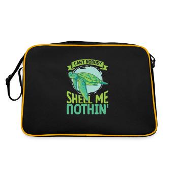 Boxer Boxing Turtle Turtles Sea Ocean Reptile - Retro Bag - black/gold - Back
