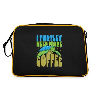 Boxer Boxing Turtle Turtles Sea Ocean Reptile - Retro Bag - black/gold - Back