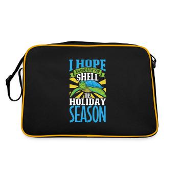 Boxer Boxing Turtle Turtles Sea Ocean Reptile - Retro Bag - black/gold - Back