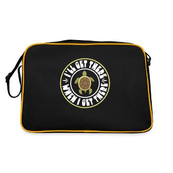 Boxer Boxing Turtle Turtles Sea Ocean Reptile - Retro Bag - black/gold - Back