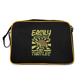 Boxer Boxing Turtle Turtles Sea Ocean Reptile - Retro Bag - black/gold - Back