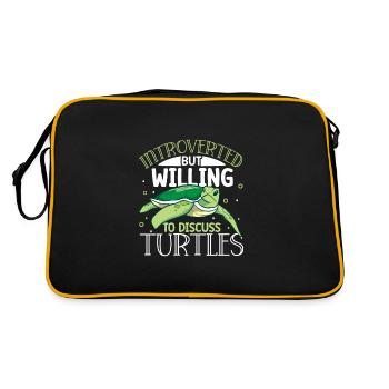 Boxer Boxing Turtle Turtles Sea Ocean Reptile - Retro Bag - black/gold - Back