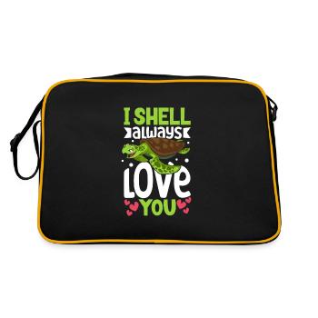 Boxer Boxing Turtle Turtles Sea Ocean Reptile - Retro Bag - black/gold - Back