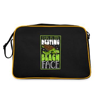 Boxer Boxing Turtle Turtles Sea Ocean Reptile - Retro Bag - black/gold - Back