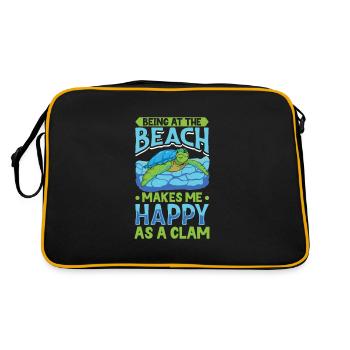 Boxer Boxing Turtle Turtles Sea Ocean Reptile - Retro Bag - black/gold - Back
