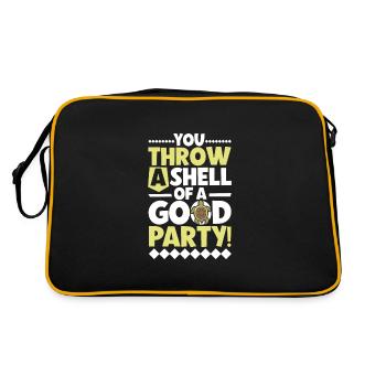 Boxer Boxing Turtle Turtles Sea Ocean Reptile - Retro Bag - black/gold - Back