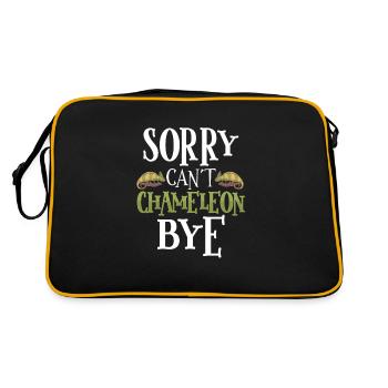 Chameleon Reptile Owner Lizard Reptile Pet - Retro Tasche - Schwarz/Gold - Hinten