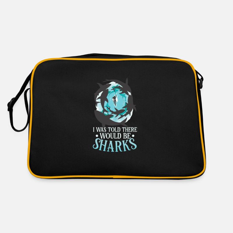 Shark Ocean Predator Scuba Diver Diving Retro Bag