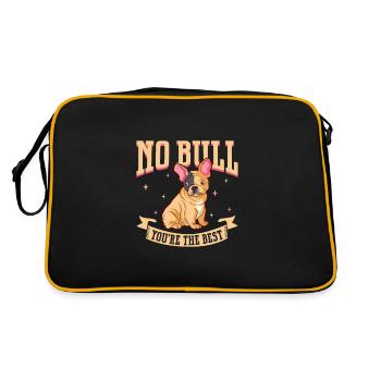 french bulldog english bulldog dog lover bulldog - Retro Tasche - Schwarz/Gold - Hinten