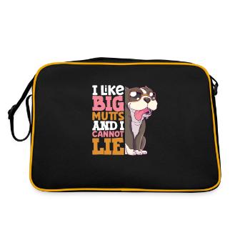 french bulldog english bulldog dog lover bulldog - Retro Tasche - Schwarz/Gold - Hinten