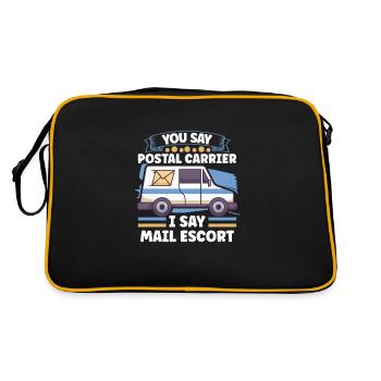 Postangestellte Postdame Postbote Post - Retro Tasche - Schwarz/Gold - Hinten
