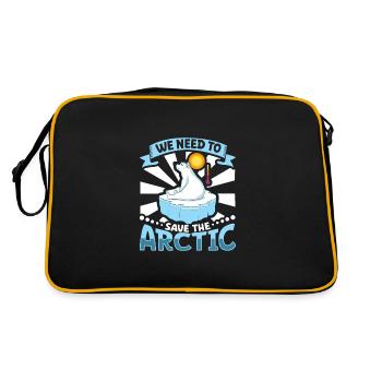 Polar Bear Global Warming Artic Seal hunting Ursus - Retro Bag - black/gold - Back