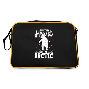 Polar Bear Global Warming Artic Seal hunting Ursus - Retro Bag - black/gold - Back