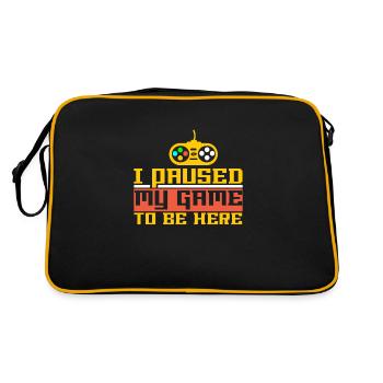 Fußball Ich Habe Mein Spiel Unterbrochen, Um Hier - Retro Tasche - Schwarz/Gold - Hinten