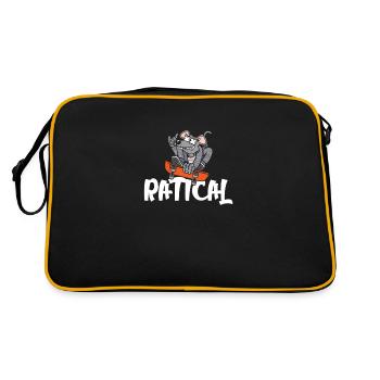 Rat Rat Radical Rat Pun Rat - Sac Retro - noir/or - Dos