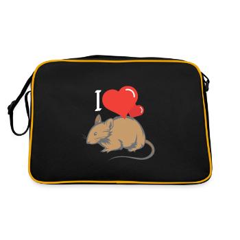 rat I coeur rat j’aime rat aime rat - Sac Retro - noir/or - Dos