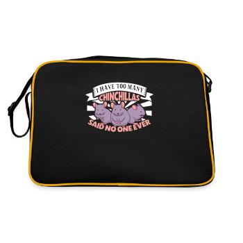 Chinchilla Liebhaber Geschenk Geschenkidee - Retro Tasche - Schwarz/Gold - Hinten