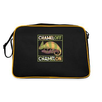 Chameleon Reptile Owner Lizard Reptile Pet - Retro Tasche - Schwarz/Gold - Hinten
